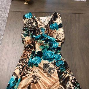 Baby Phat patterned midi flare dress